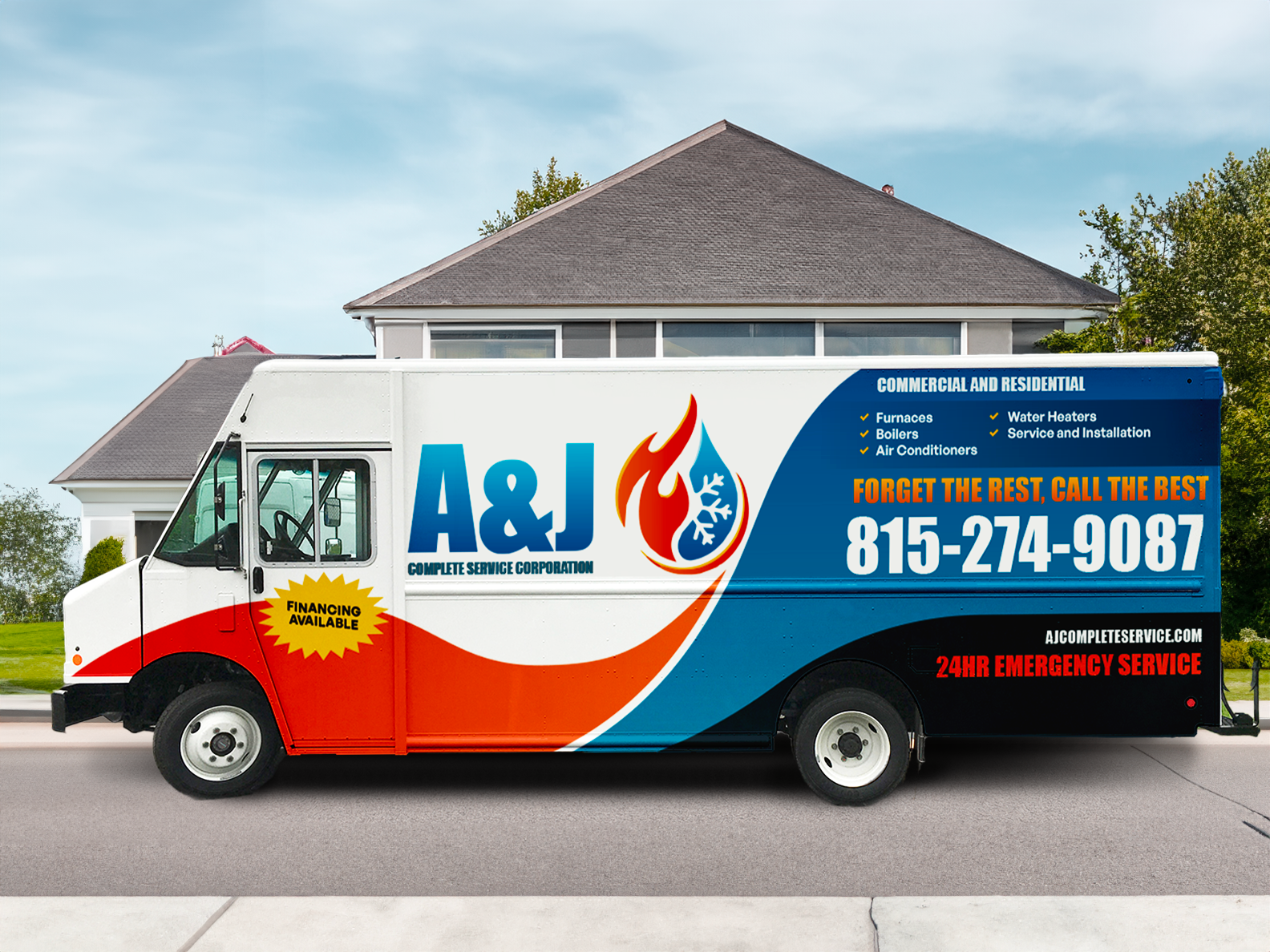 A&J Complete Service truck - Commercial and Residential HVAC